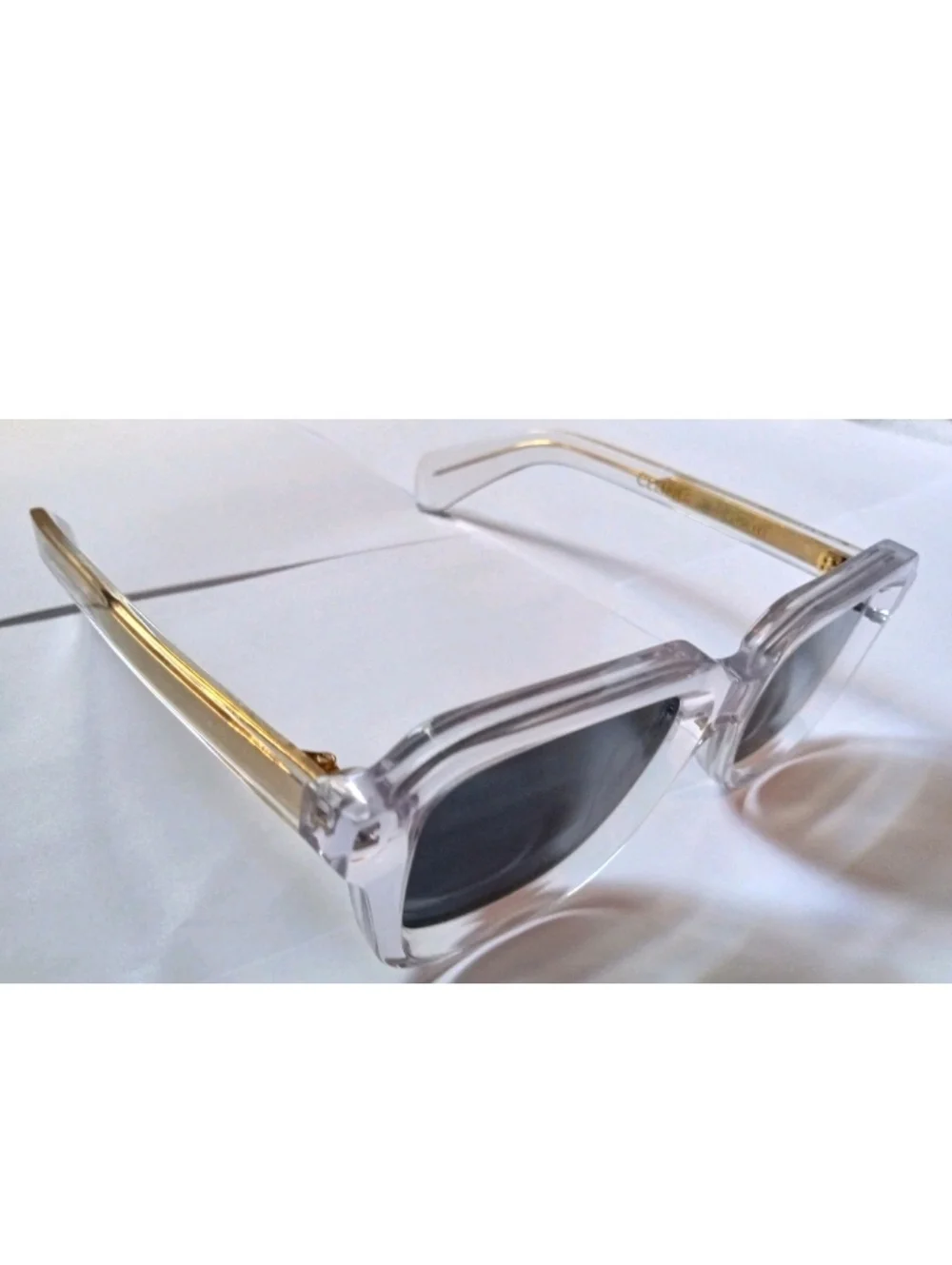 Clear Frame Sunglasses with Dark Lenses